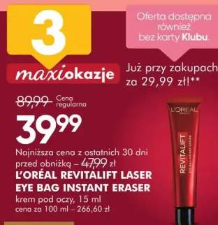 Krem pod oczy Revitalift Laser Eye Bag Instant Eraser