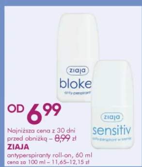Antyperspirant roll-on ziaja sensitiv