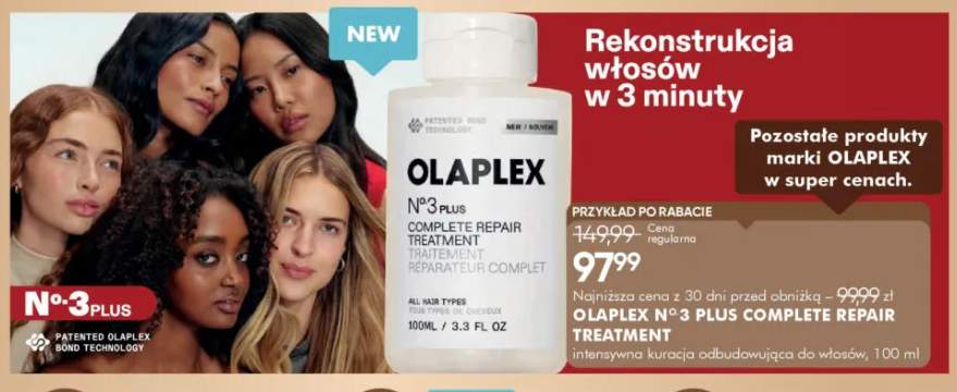 Intensywna kuracja odbudowująca do włosów OLAPLEX No.3 Plus Complete Repair Treatment