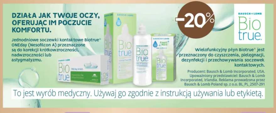 Jednodniowe soczewki kontaktowe Biotrue ONEday