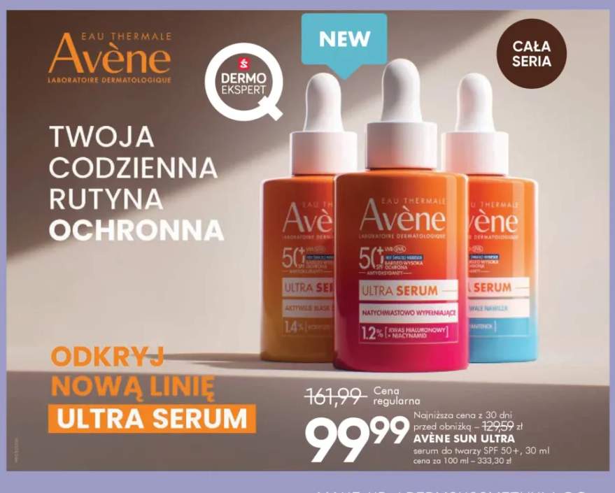 Serum do twarzy Avène Sun Ultra SPF 50+ natychmiastowo wypełniające