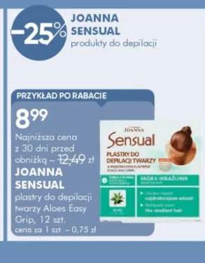 Plastry do depilacji twarzy Aloes Easy Grip JOANNA SENSUAL 12szt.
