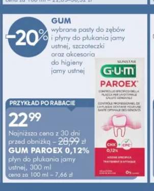 Płyn do płukania jamy ustnej GUM PAROEX 0,12%