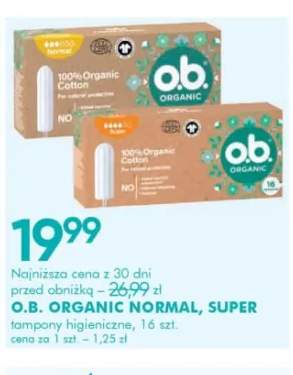 Tampony higieniczne O.B. ORGANIC SUPER