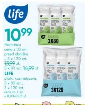 Płatki kosmetyczne LIFE 3-pak