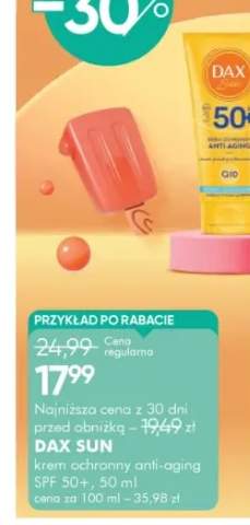 Krem ochronny anti-aging SPF 50+ Dax Sun
