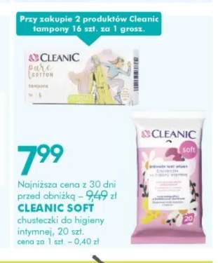 Chusteczki do higieny intymnej Cleanic Soft +1 wariant