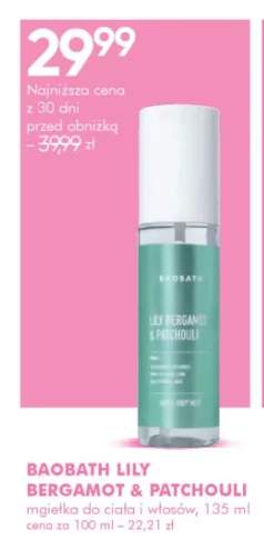 Mgiełka do ciała i włosów Baobath Lily Bergamot & Patchouli