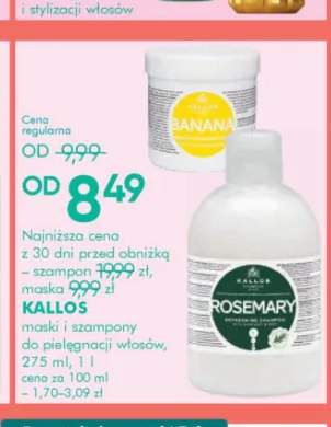 Szampon do włosów Kallos Rosemary +1 wariant