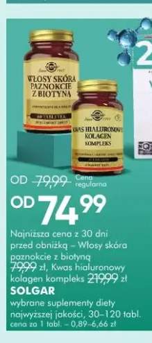 Suplement diety Włosy skóra paznokcie z biotyną Solgar +1 wariant