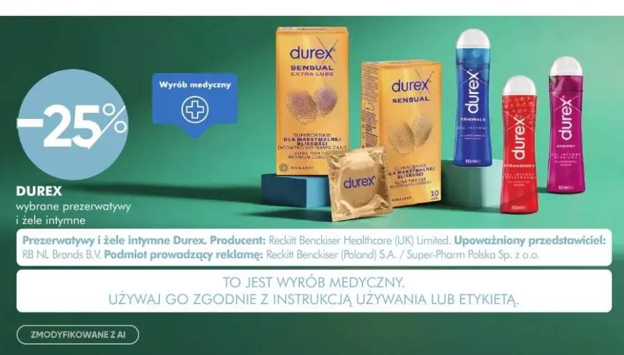 Prezerwatywy i żele intymne Durex +5 wariantów