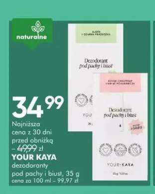 Dezodorant pod pachy i biust Your Kaya Aloes i Czarna Porzeczka +1 wariant