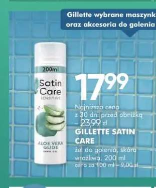 Żel do golenia Gillette Satin Care Sensitive