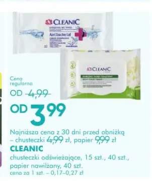 Chusteczki odświeżające Cleanic +1 wariant