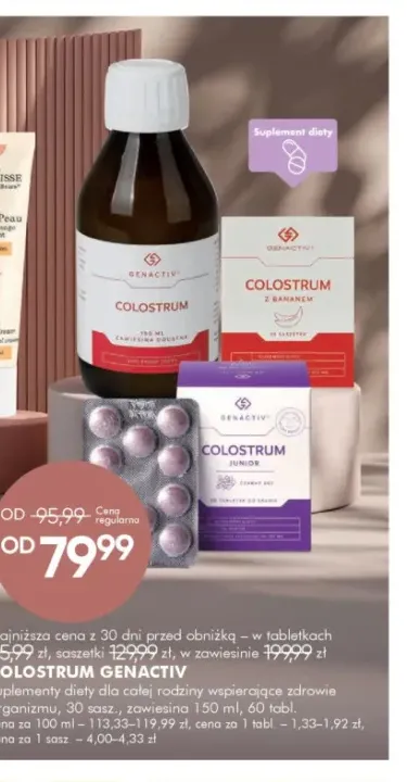 Suplement diety Colostrum zawiesina doustna Genactiv +2 warianty