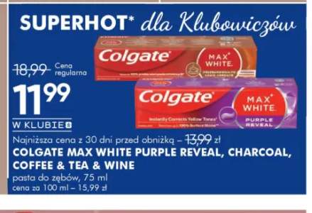 Pasta do zębów Colgate Max White Purple Reveal +2 warianty