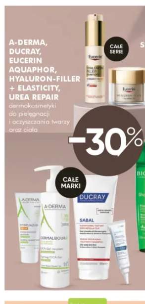 Dermokosmetyki do pielęgnacji i oczyszczania twarzy oraz ciała A-Derma, Ducray, Eucerin Aquaphor, Hyaluron-Filler + Elasticity, Urea Repair