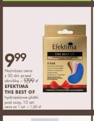 Hydrożelowe płatki pod oczy The Best Of Efektima