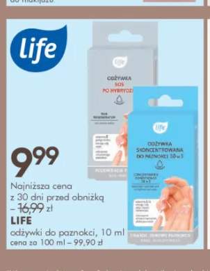 Odżywka do paznokci SOS po hybrydzie Life +1 wariant