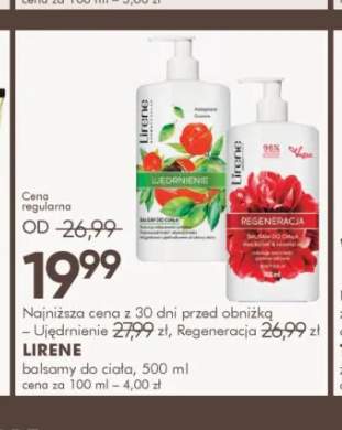 Balsam do ciała Ujędrnienie Lirene +1 wariant