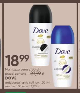 Antyperspirant roll-on Invisible Dry Dove +1 wariant