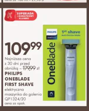 Elektryczna maszynka do golenia Philips OneBlade First Shave QP1324/20