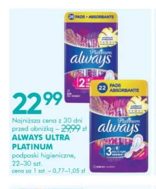Podpaski higieniczne Ultra Platinum Always
