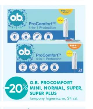 Tampony higieniczne ProComfort Mini o.b. +3 warianty
