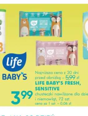 Chusteczki nawilżane dla dzieci i niemowląt Fresh Life Baby's +1 wariant