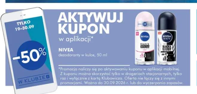 Dezodorant w kulce Black & White Invisible Clear Nivea +1 wariant