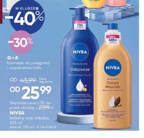 Balsamy oraz mleczko Nivea