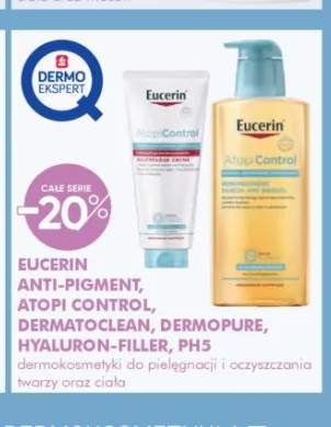 Dermokosmetyki do pielęgnacji i oczyszczania twarzy oraz ciała Eucerin Anti-Pigment, Atopi Control, DermatoClean, DermoPure, Hyaluron-Filler, pH5