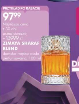 Damsko-męska woda perfumowana Zimaya Sharaf Blend