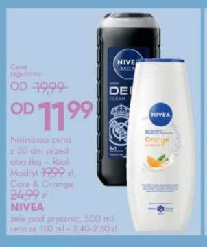 Żel pod prysznic Nivea Men Deep Clean Real Madryt +1 wariant
