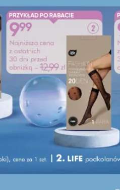 Podkolanówki wzór serca 20 den Life