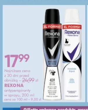 Antyperspirant w sprayu Rexona Invisible Ice Fresh +1 wariant