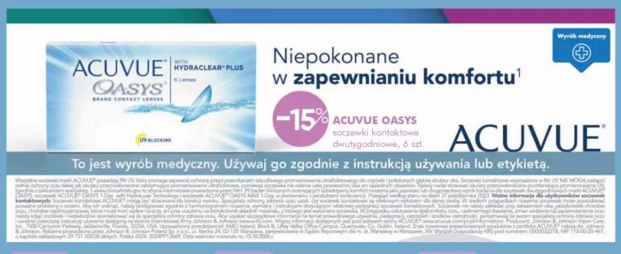 Soczewki kontaktowe dwutygodniowe Acuvue Oasys