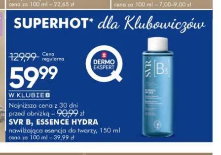 Nawilżająca esencja do twarzy SVR B3 Essence Hydra