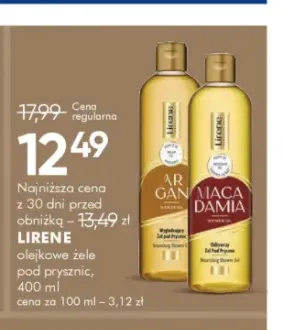 Olejkowy żel pod prysznic Lirene Argan +1 wariant