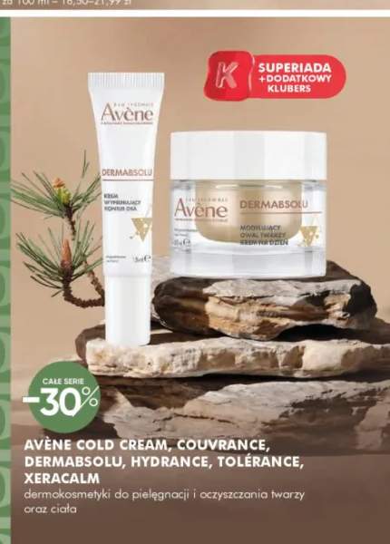 Dermokosmetyki Avène Cold Cream, Couvrance, DermAbsolu, Hydrance, Tolérance, XeraCalm +2 warianty