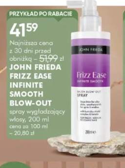 Spray wygładzający włosy John Frieda Frizz Ease Infinite Smooth Blow-Out