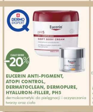 Dermokosmetyki do pielęgnacji i oczyszczania twarzy oraz ciała Anti-Pigment, Atopi Control, DermatoClean, DermoPure, Hyaluron-Filler, pH5 Eucerin