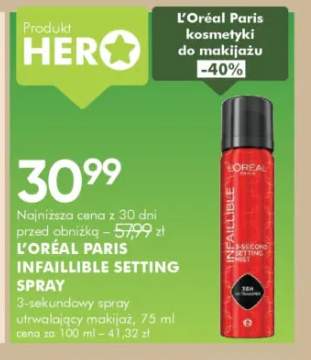 3-sekundowy spray utrwalający makijaż Infaillible Setting Spray L'Oréal Paris