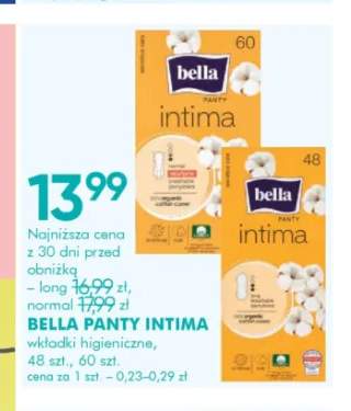 Wkładki higieniczne Panty Intima normal Bella +1 wariant