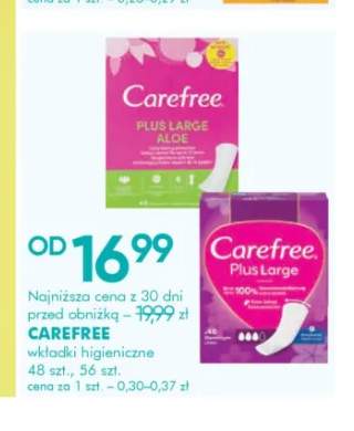 Wkładki higieniczne Plus Large Aloe Carefree +1 wariant