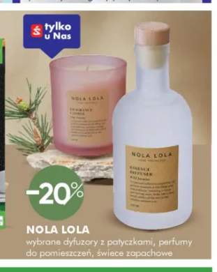 Dyfuzory z patyczkami, perfumy do pomieszczeń, świece zapachowe Nola Lola